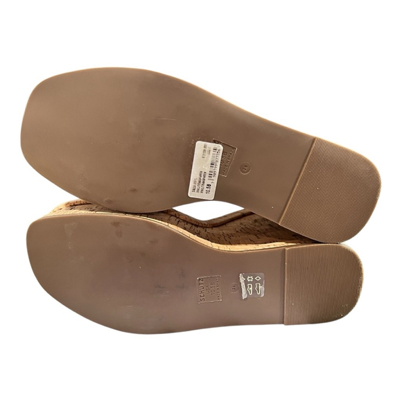 Schutz Size 10.5 Women's Dalle Vinyl Cutout Platform Wedge Sandals Cork NEW - Picture 6 of 11